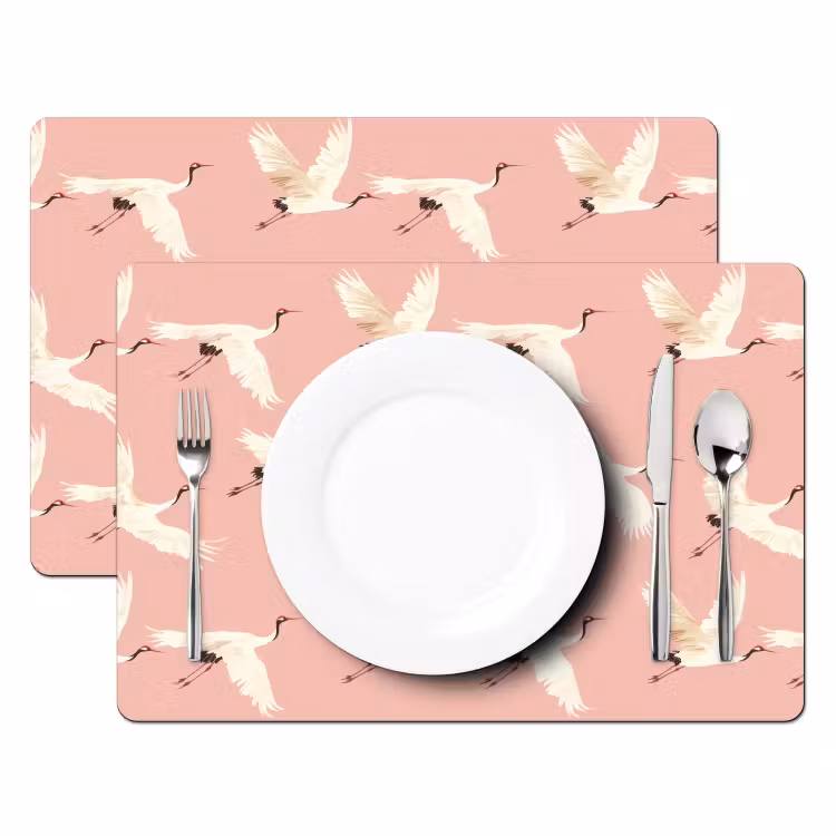 Modern - Kraanvogels - Roze Placemat vinyl groot 368 -zzsfeer2_Kitchenyeah-website