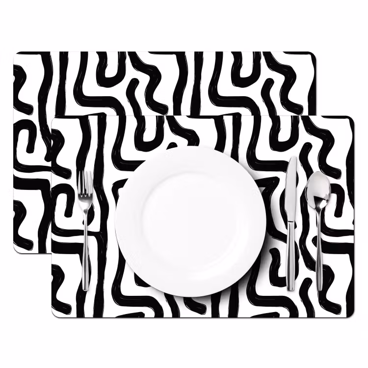 Modern - Lijnen - Zwart Placemat vinyl groot 368 -zzsfeer2_Kitchenyeah-website