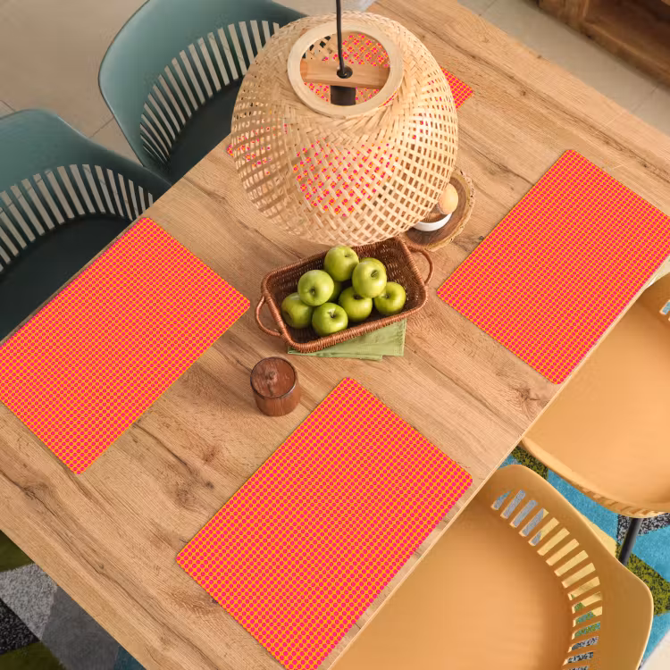 Modern - Stippen - Oranje Placemat vinyl groot 368 -zzsfeer5_Kitchenyeah-website