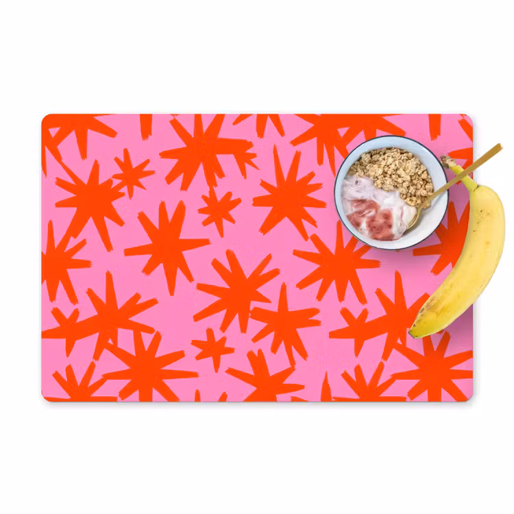 Modern - Sterren - Roze Placemat vinyl groot 368 -zzzproduct_Kitchenyeah-website