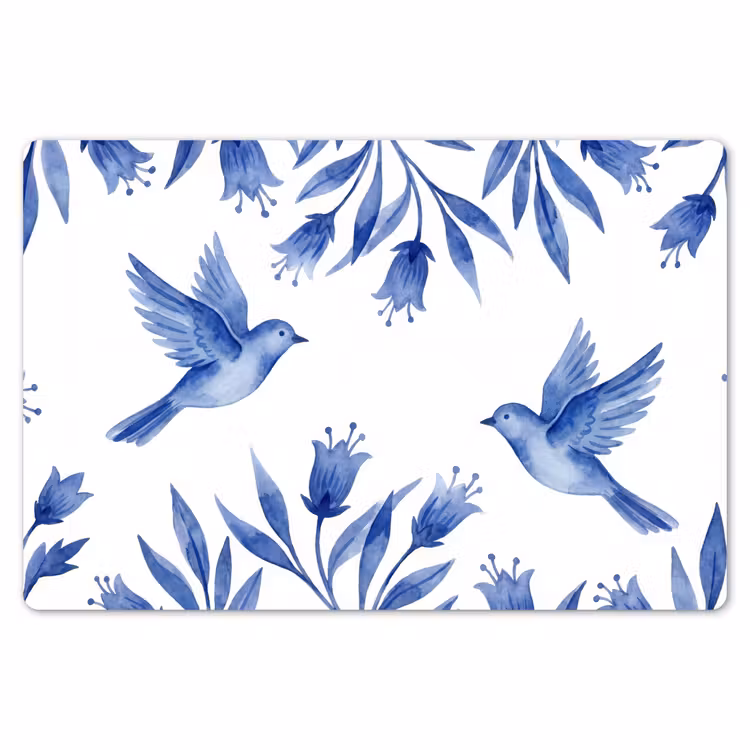 Modern - Vogels - Delfts - Blauw Placemat vinyl groot -zzsfeer1_Kitchenyeah-website