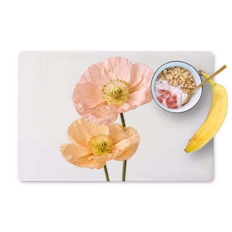 Papavers - Botanisch - Roze Placemat vinyl groot -zzzproduct_Kitchenyeah-website