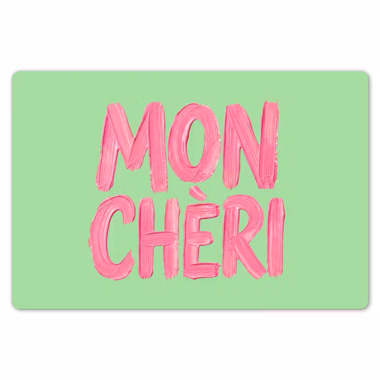 Mon cheri - Groen - Roze Placemat vinyl groot -zzsfeer1_Kitchenyeah-website