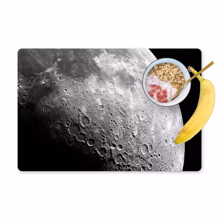 Tischset - 6 Stück - Mond – Krater – Weltraum - Maan - Kraters - Ruimte Placemat vinyl groot