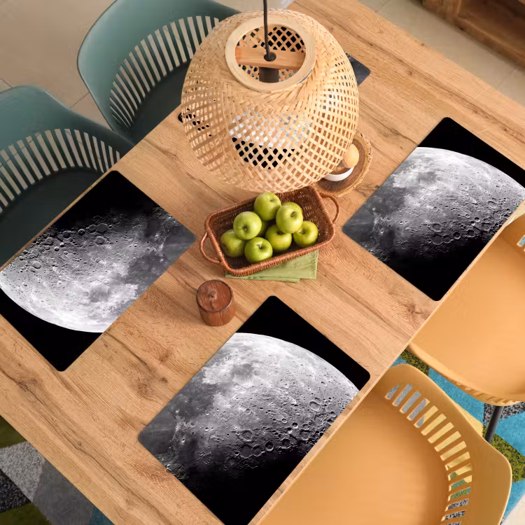 Tischset - 6 Stück - Mond – Krater – Weltraum - Maan - Kraters - Ruimte Placemat vinyl groot