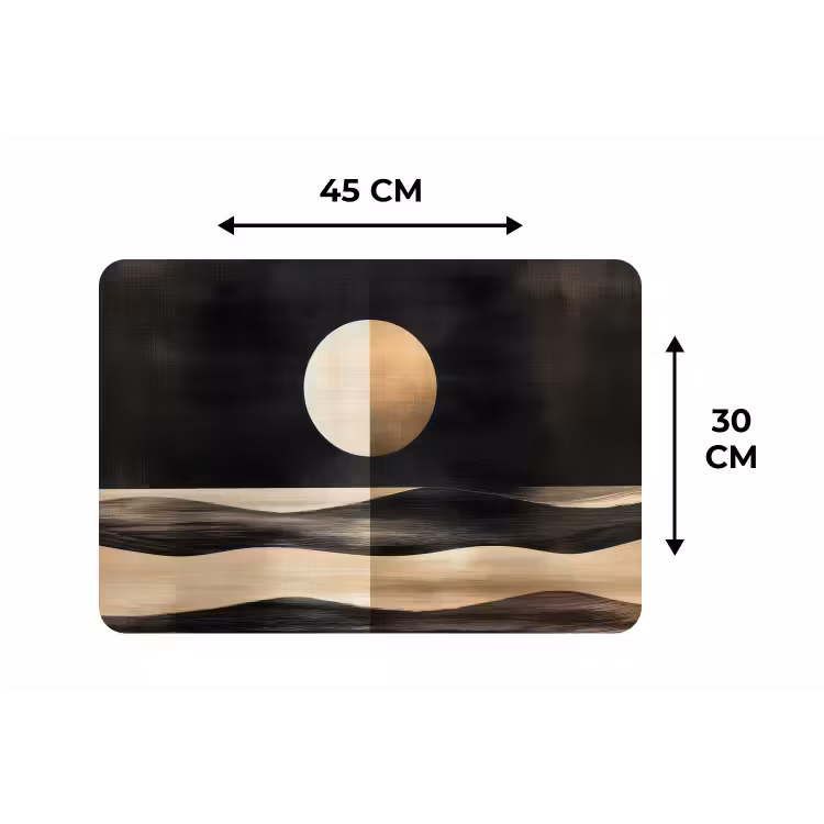 Maan - Cirkel - Goud Placemat vinyl groot -specs