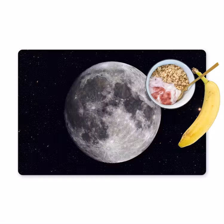 Tischset - 6 Stück - Mond – Sterne – Weltraum - Maan - Sterren - Ruimte Placemat vinyl groot