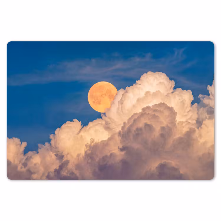 Maan - Wolken - Natuur - Oranje Placemat vinyl groot -zzsfeer1_Kitchenyeah-website