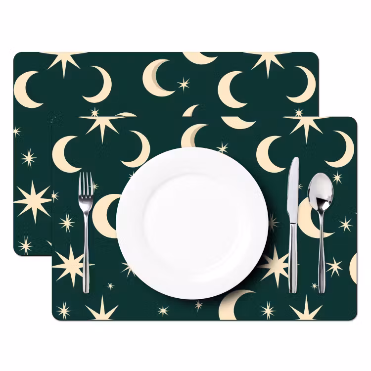 Manen - Sterren - Groen Placemat vinyl groot 368 -zzsfeer2_Kitchenyeah-website