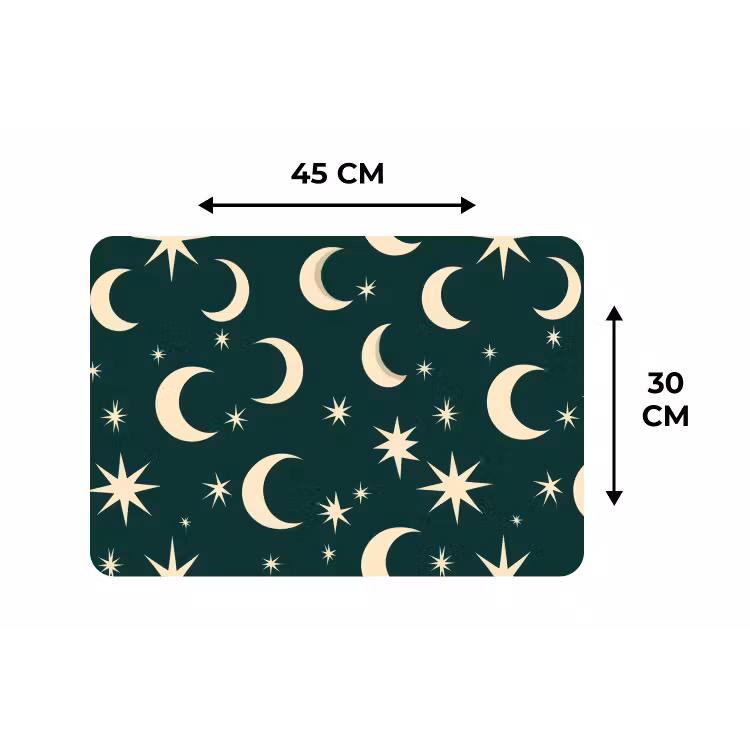Manen - Sterren - Groen Placemat vinyl groot 368 -specs