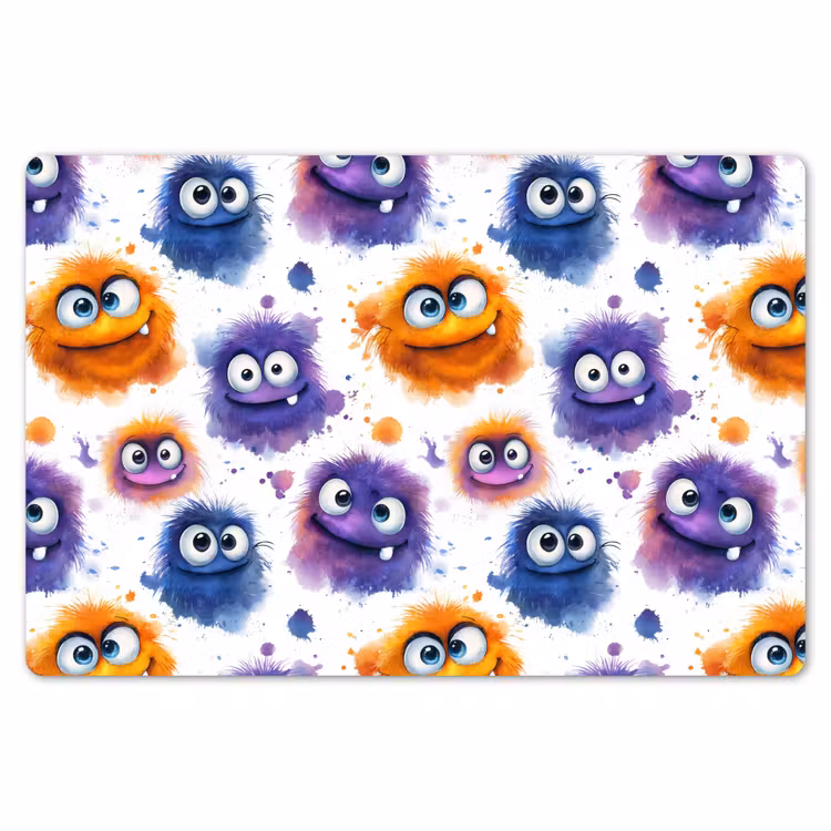 Monstertjes - Aquarel - Kleurrijk Placemat vinyl groot 368 -zzsfeer1_Kitchenyeah-website