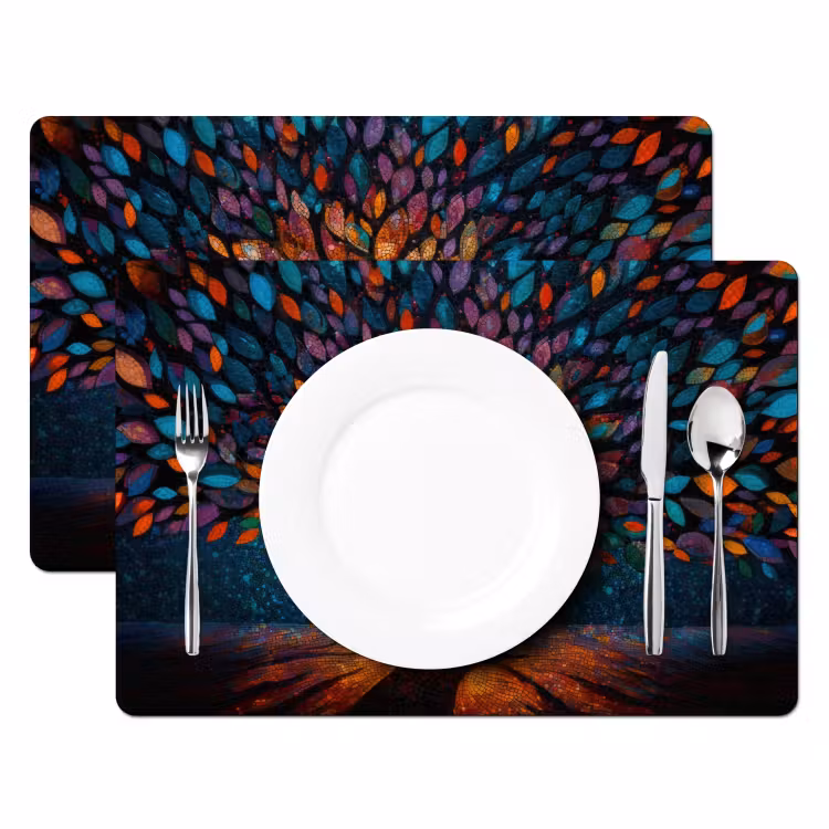 Mozaïek - Kleurrijk - Boom - Takken Placemat vinyl groot -zzsfeer2_Kitchenyeah-website