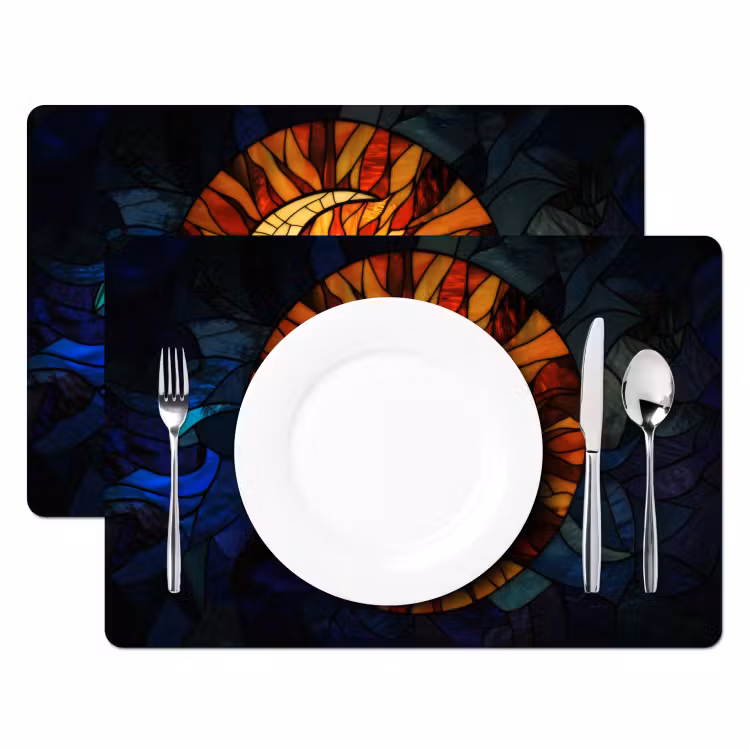 Mozaïek - Glas - Maan - Donkerblauw Placemat vinyl groot -zzsfeer2_Kitchenyeah-website