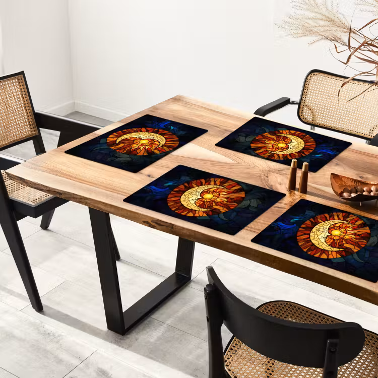 Mozaïek - Glas - Maan - Donkerblauw Placemat vinyl groot -zzsfeer4_Kitchenyeah-website