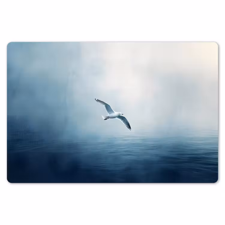 Meeuw - Wit - Zee - Mistig Placemat vinyl groot -zzsfeer1_Kitchenyeah-website