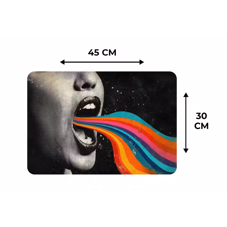 Mond - Golven - Regenboog Placemat vinyl groot -specs