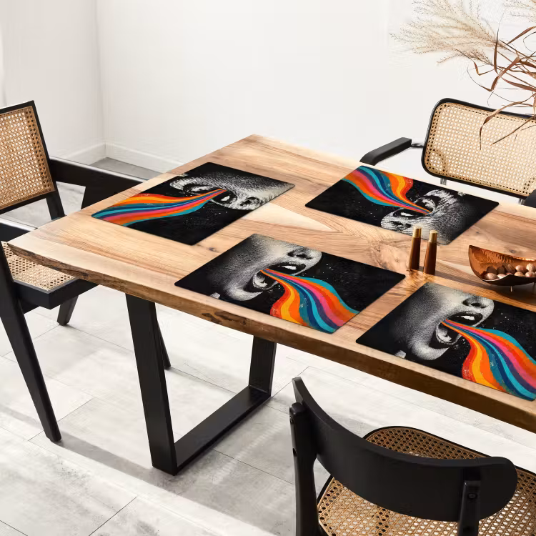 Mond - Golven - Regenboog Placemat vinyl groot -zzsfeer4_Kitchenyeah-website