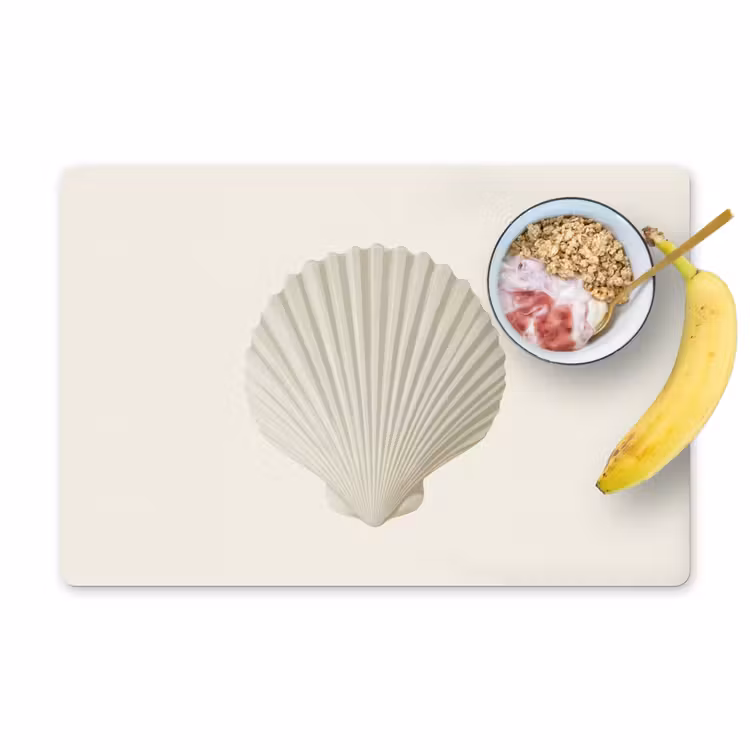 Schelp - Minimalistisch - Wit Placemat vinyl groot -zzzproduct_Kitchenyeah-website