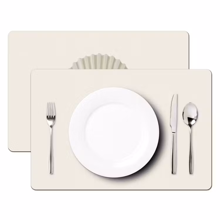 Schelp - Minimalistisch - Wit Placemat vinyl groot -zzsfeer2_Kitchenyeah-website