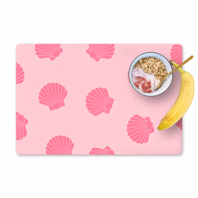 Schelp - Patroon - Zee - Modern - Roze Placemat vinyl groot -zzzproduct_Kitchenyeah-website