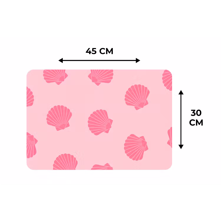 Schelp - Patroon - Zee - Modern - Roze Placemat vinyl groot -specs