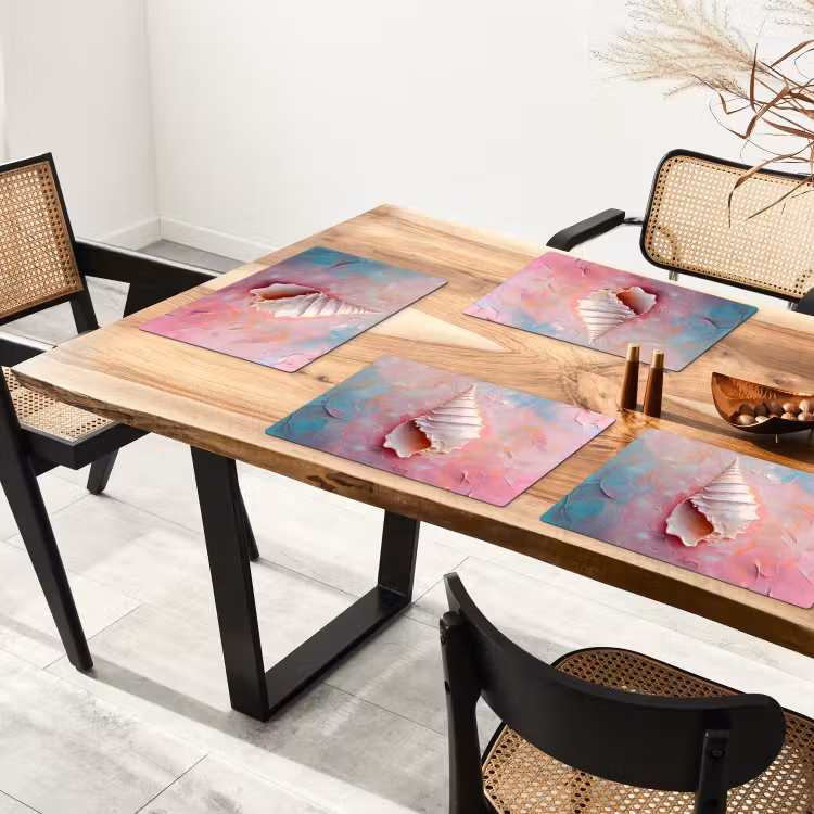 Schelp - Pastel - Pink Placemat vinyl groot -zzsfeer4_Kitchenyeah-website