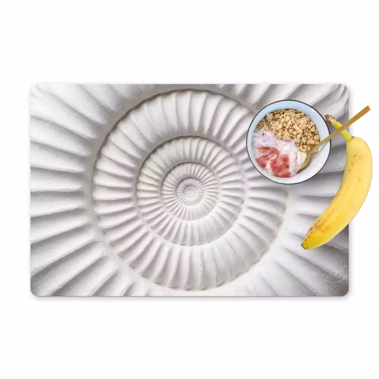 Schelp - Spiraal - Wit Placemat vinyl groot -zzzproduct_Kitchenyeah-website
