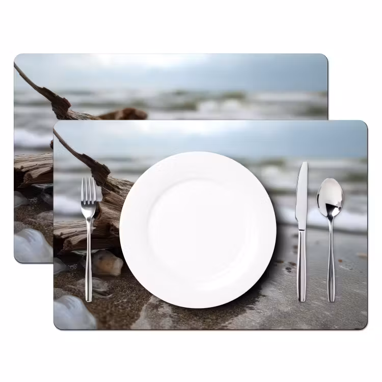 Schelp - Strand - Blauw - Zee Placemat vinyl groot -zzsfeer2_Kitchenyeah-website