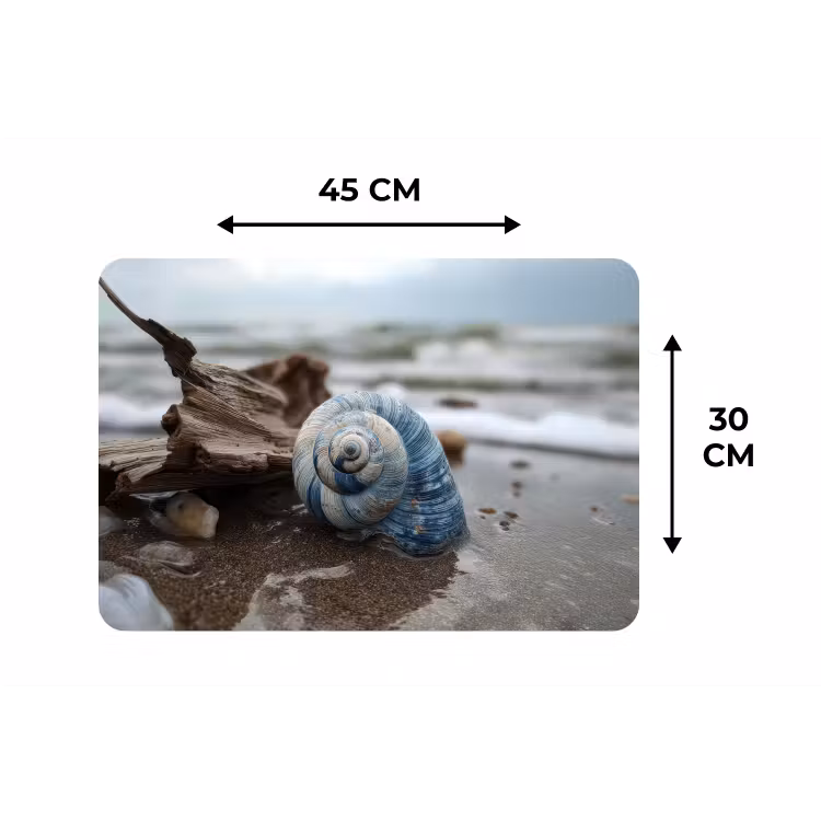 Schelp - Strand - Blauw - Zee Placemat vinyl groot -specs