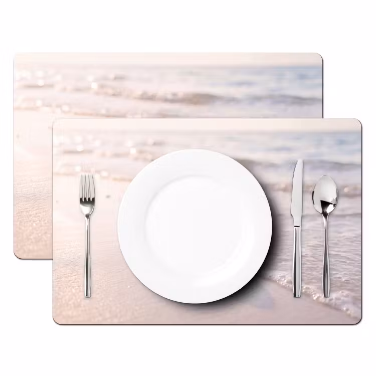Zeeschelp - Strand - Zee - Natuur - Beige Placemat vinyl groot -zzsfeer2_Kitchenyeah-website