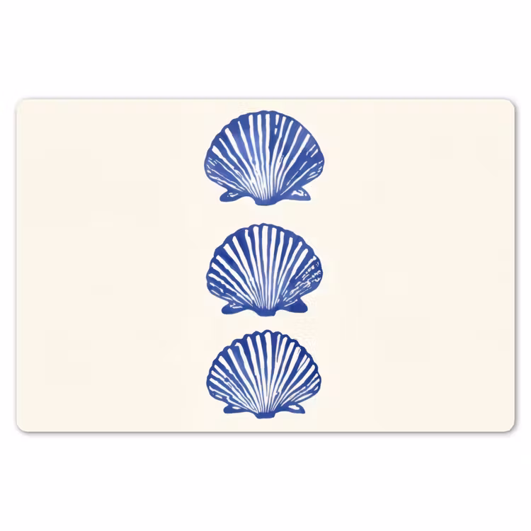 Schelpen - Blauw - Patroon Placemat vinyl groot -zzsfeer1_Kitchenyeah-website