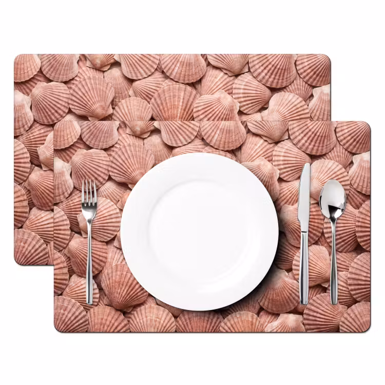 Schelpen - Patroon - Roze Placemat vinyl groot -zzsfeer2_Kitchenyeah-website