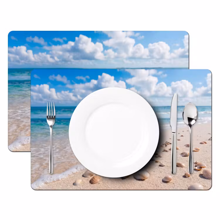 Schelpen - Strand - Natuur - Beige Placemat vinyl groot -zzsfeer2_Kitchenyeah-website