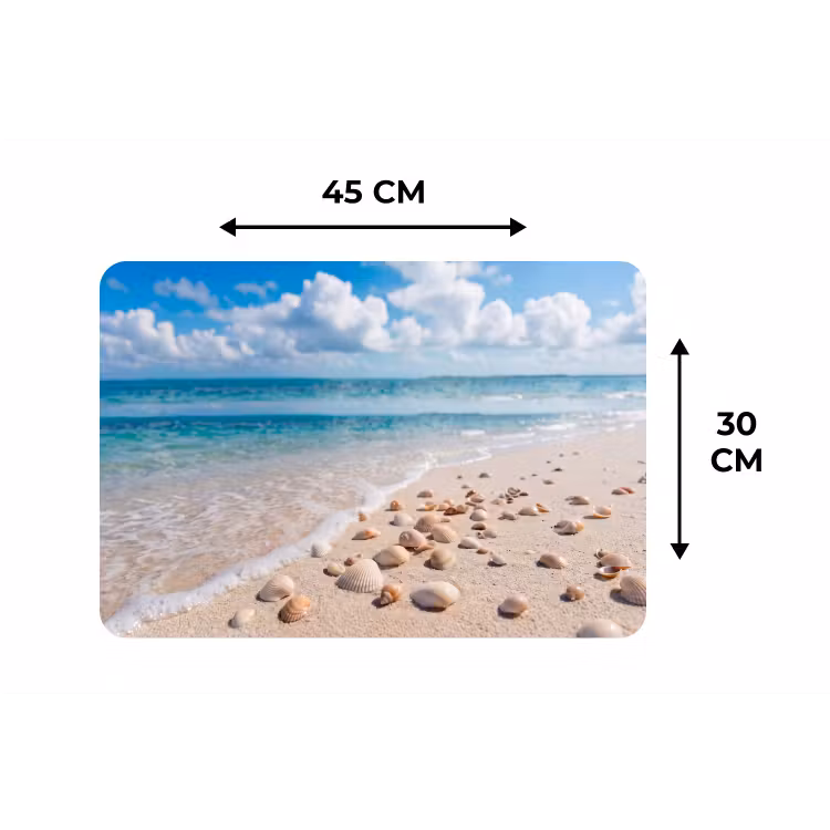 Schelpen - Strand - Natuur - Beige Placemat vinyl groot -specs