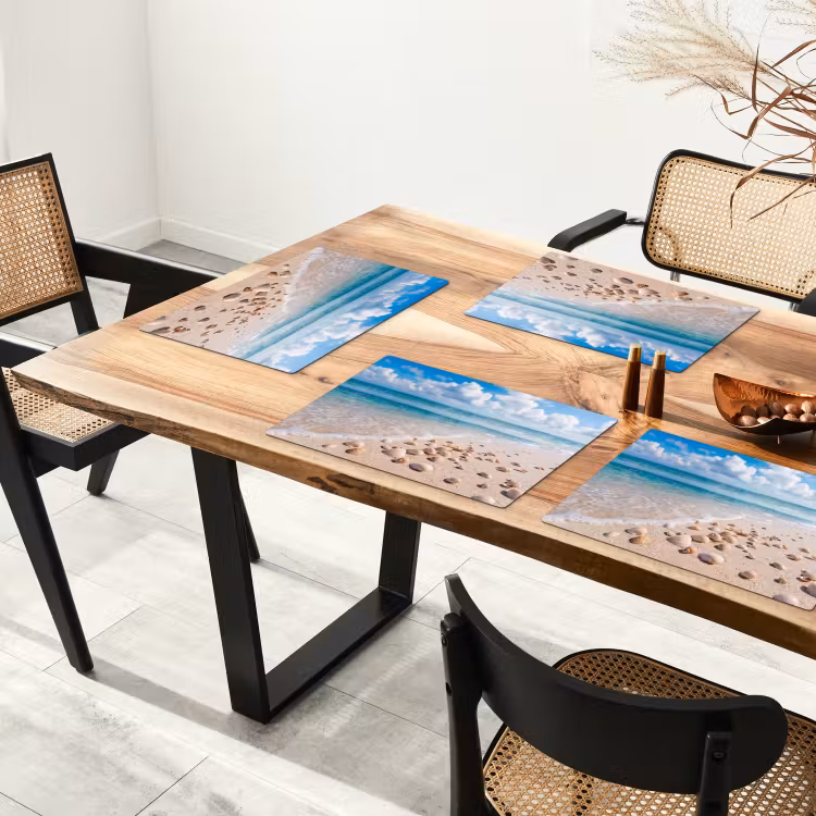 Schelpen - Strand - Natuur - Beige Placemat vinyl groot -zzsfeer4_Kitchenyeah-website