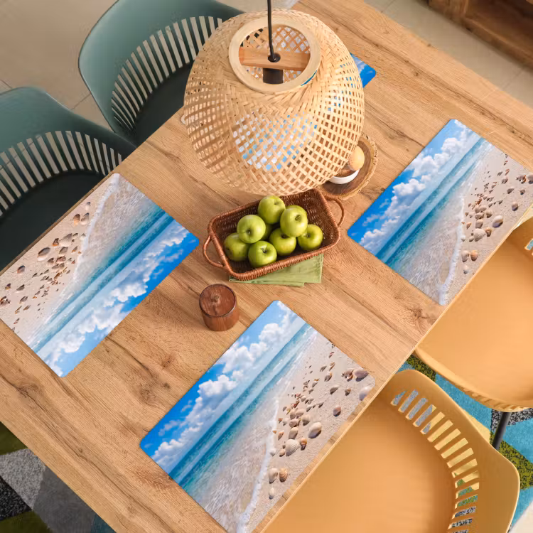 Schelpen - Strand - Natuur - Beige Placemat vinyl groot -zzsfeer5_Kitchenyeah-website