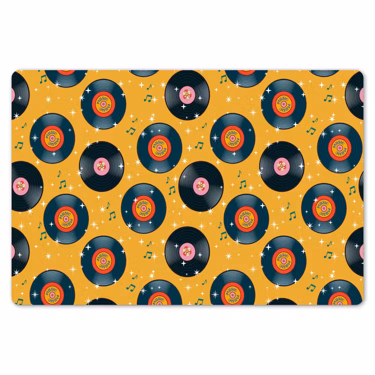 Muziek - Patroon - Geel Placemat vinyl groot 368 -zzsfeer1_Kitchenyeah-website