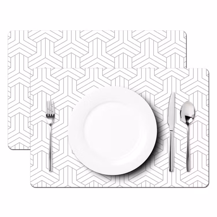Patronen - Abstract - Zwart - Wit - Geometrie Placemat vinyl groot 368 -zzsfeer2_Kitchenyeah-website