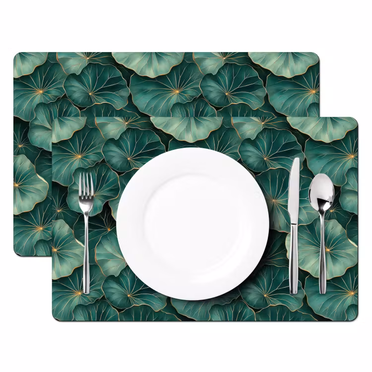 Patroon - Bladeren - Groen Placemat vinyl groot 368 -zzsfeer2_Kitchenyeah-website