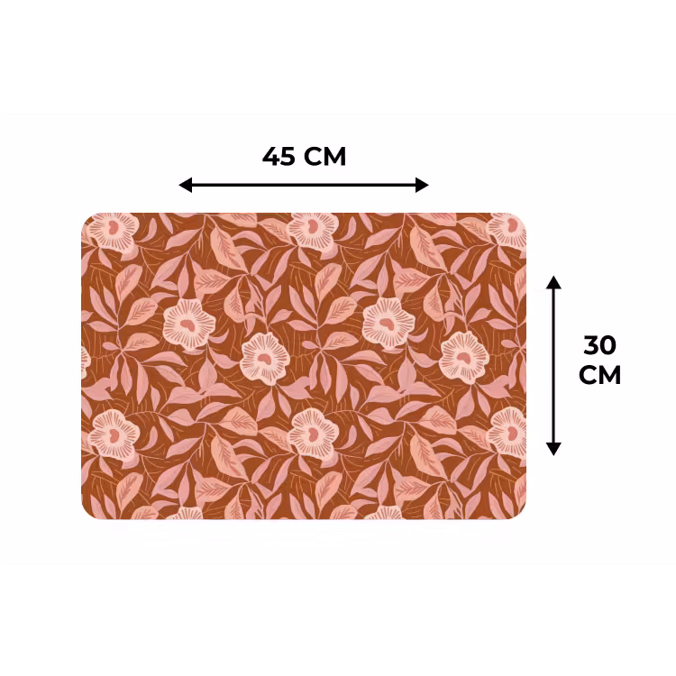 Patroon - Bladeren - Terracotta Placemat vinyl groot 368 -specs