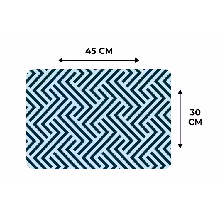 Patroon - Blauw - Lijnen - Zigzag Placemat vinyl groot 368 -specs