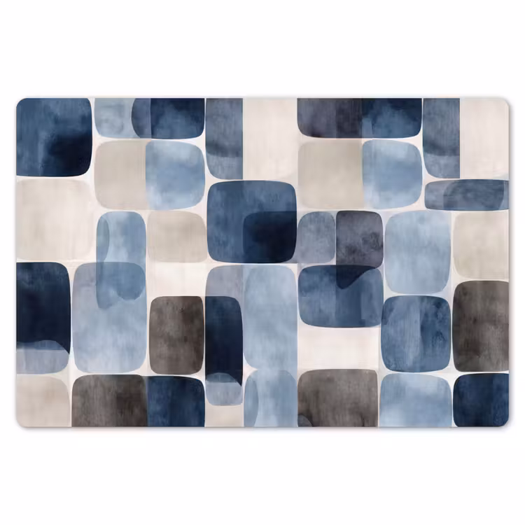 Patroon - Blauw - Vierkanten Placemat vinyl groot -zzsfeer1_Kitchenyeah-website