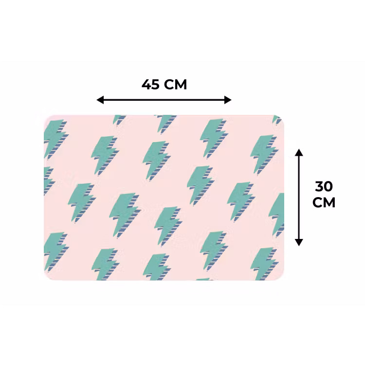 Patroon - Bliksem - Roze - Groen Placemat vinyl groot 368 -specs