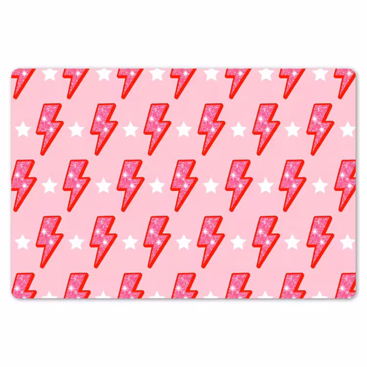 Patroon - Bliksem - Ster - Glitter - Roze Placemat vinyl groot -zzsfeer1_Kitchenyeah-website
