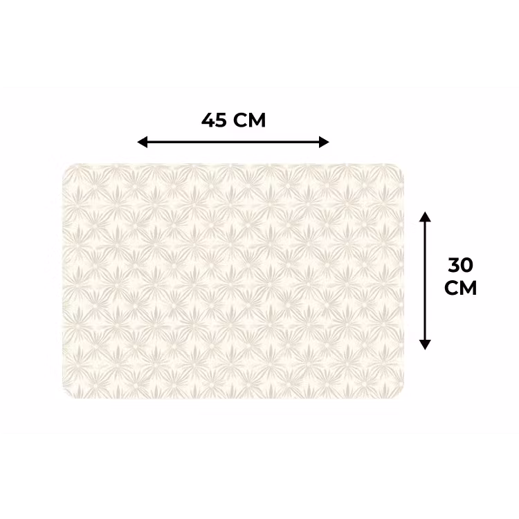 Patroon - Bloemen - Beige Placemat vinyl groot 368 -specs