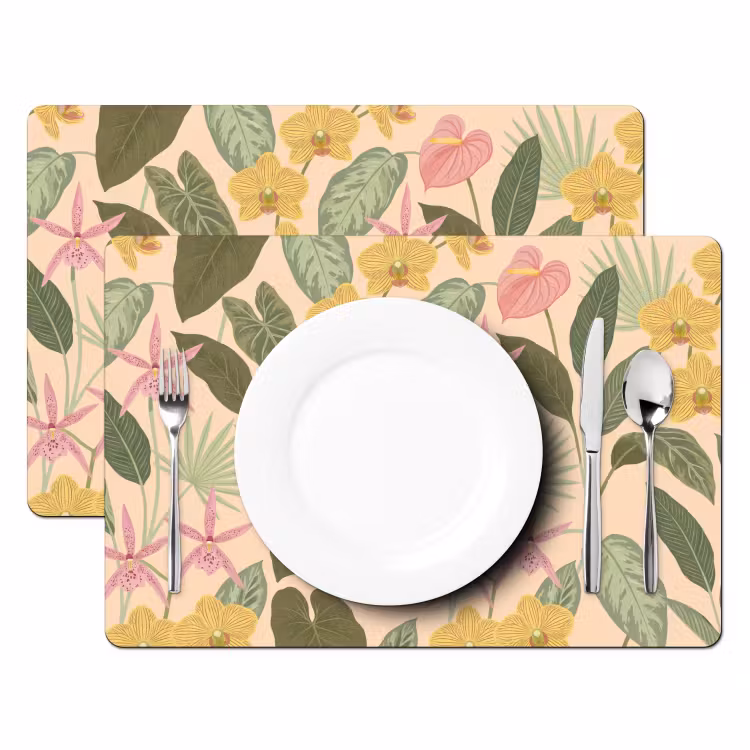 Patroon - Bloemen - Kleurrijk Placemat vinyl groot -zzsfeer2_Kitchenyeah-website