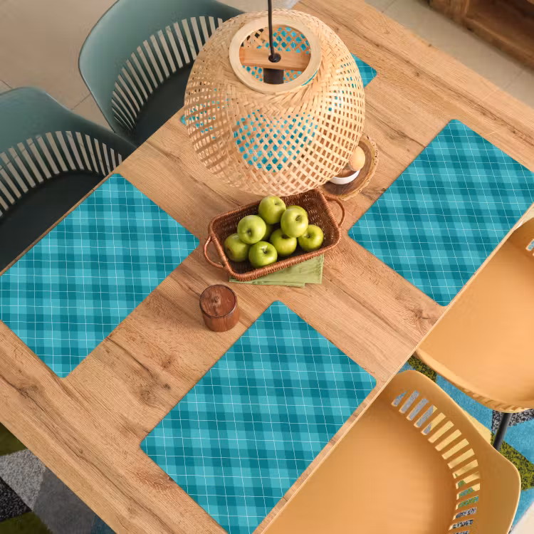 Patroon - Ruiten - Blauw Placemat vinyl groot 368 -zzsfeer5_Kitchenyeah-website