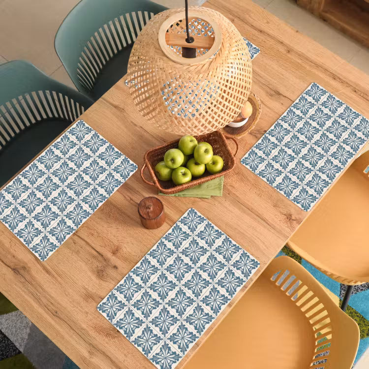 Dessin - Tegel - Blauw Placemat vinyl groot 368 -zzsfeer5_Kitchenyeah-website