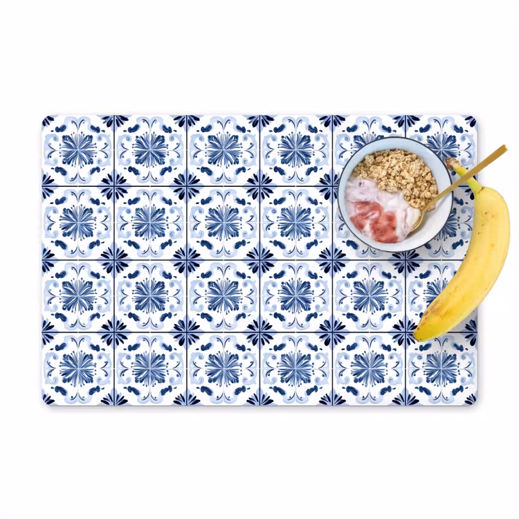 Patroon - Tegel - Blauw Placemat vinyl groot 368 -zzzproduct_Kitchenyeah-website