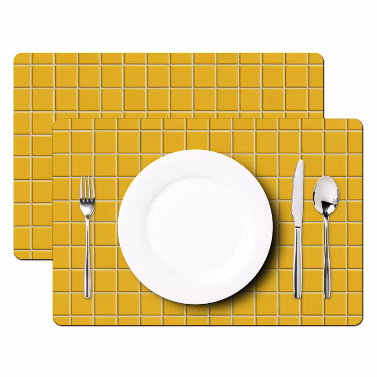 Patroon - Tegel - Okergeel Placemat vinyl groot 368 -zzsfeer2_Kitchenyeah-website